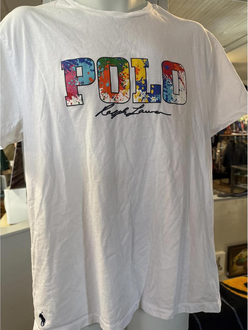 Men's Polo Ralph Lauren rainbow paint splatter t-shirt M